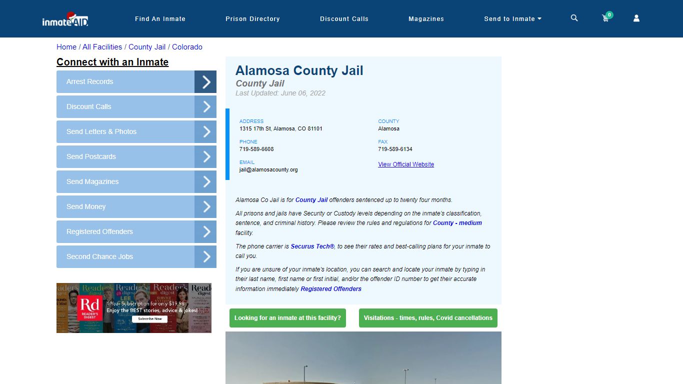 Alamosa County Jail - Inmate Locator - Alamosa, CO